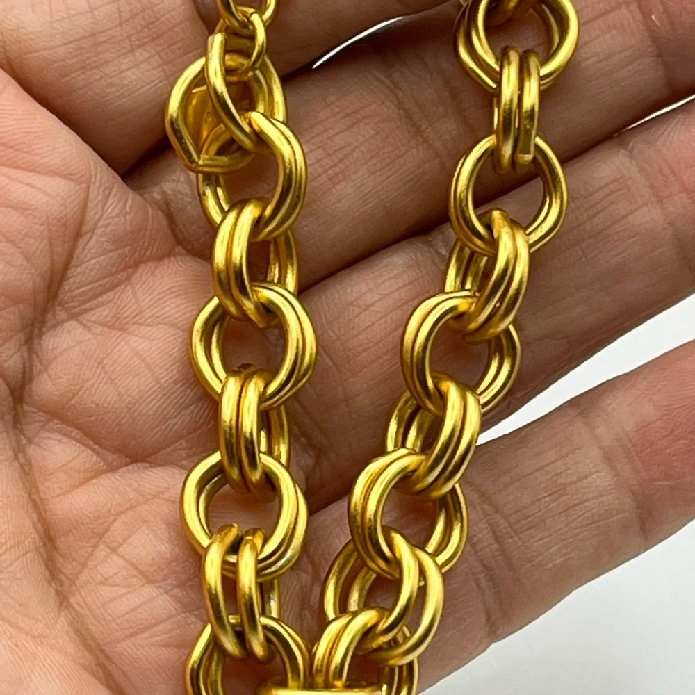 Anne Klein Gold-Tone Double Chain Link Bracelet Vintage